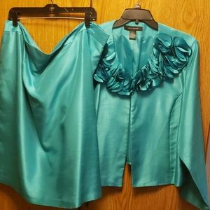 2 PC turquoise suit
